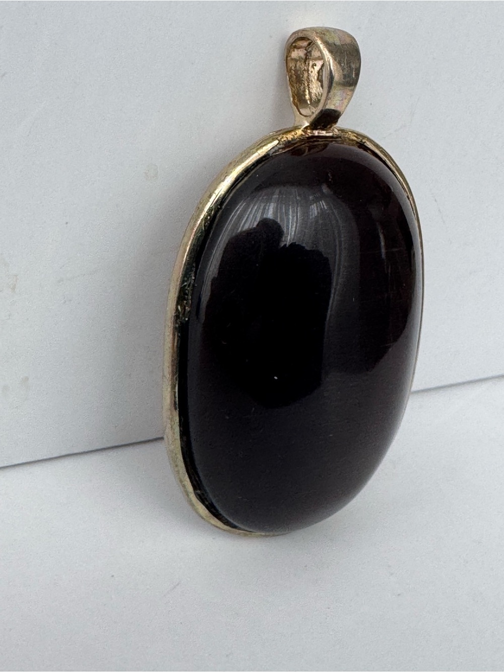 Vintage Banded Agate Pendant Gold Plated - Picture 12 of 16